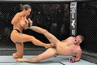 She crushed his testicles in a fight